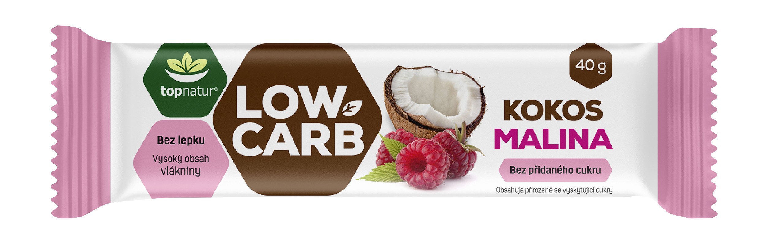 Zdravý svět - LOW CARB TYČINKA  KOKOS MALINA 40G