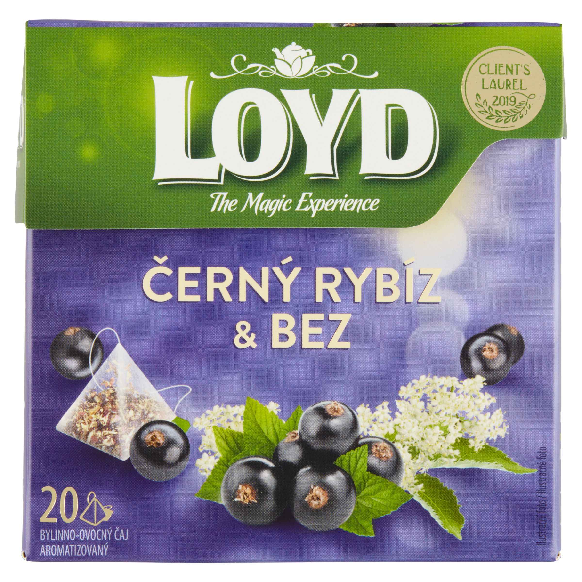 Nápoje - Loyd Bylinno-ovocný čaj aromatizovaný černý rybíz & bez 20 x 2g