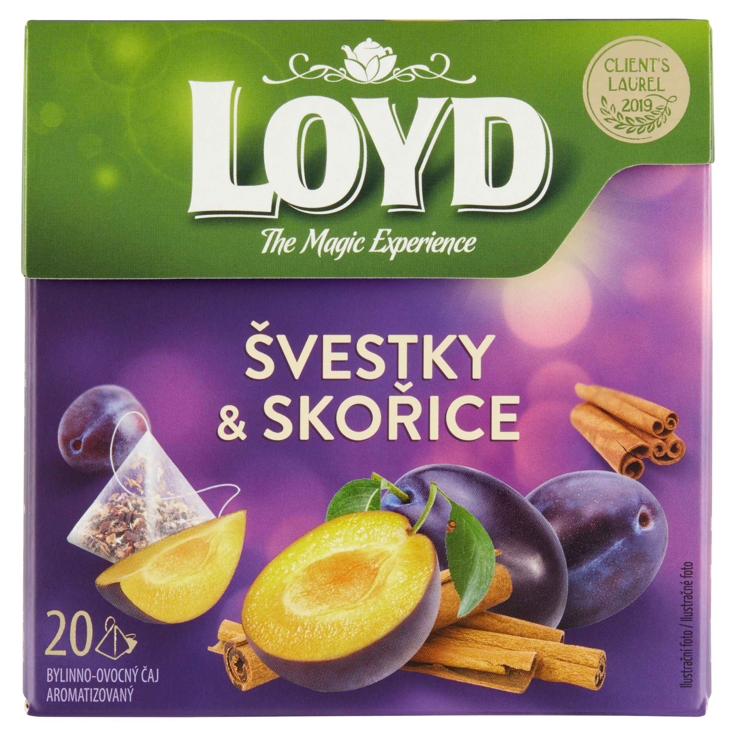 Nápoje - Loyd Bylinno-ovocný čaj aromatizovaný švestky & skořice 20 x 2g