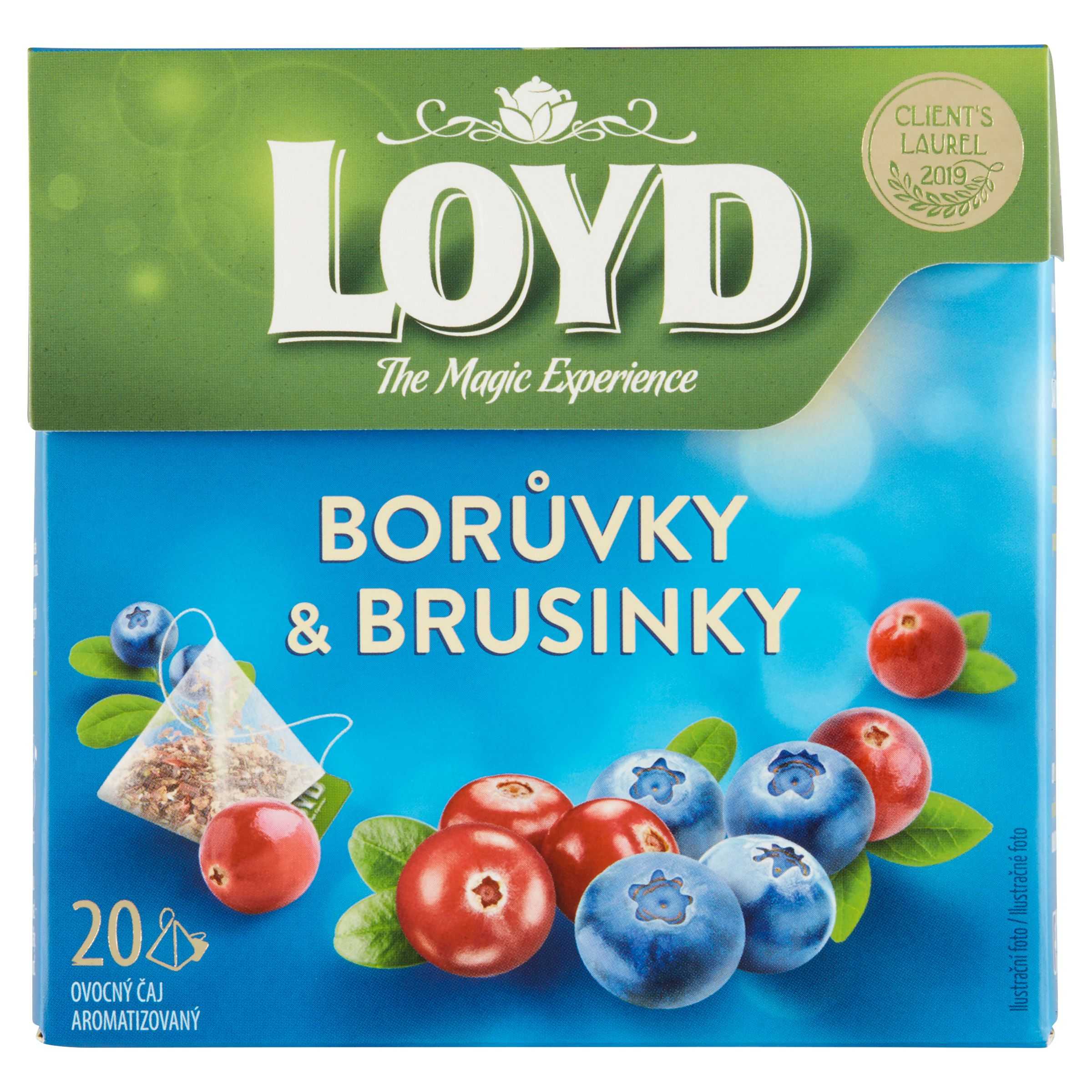 Nápoje - Loyd Ovocný čaj aromatizovaný borůvky & brusinky 20 x 2g