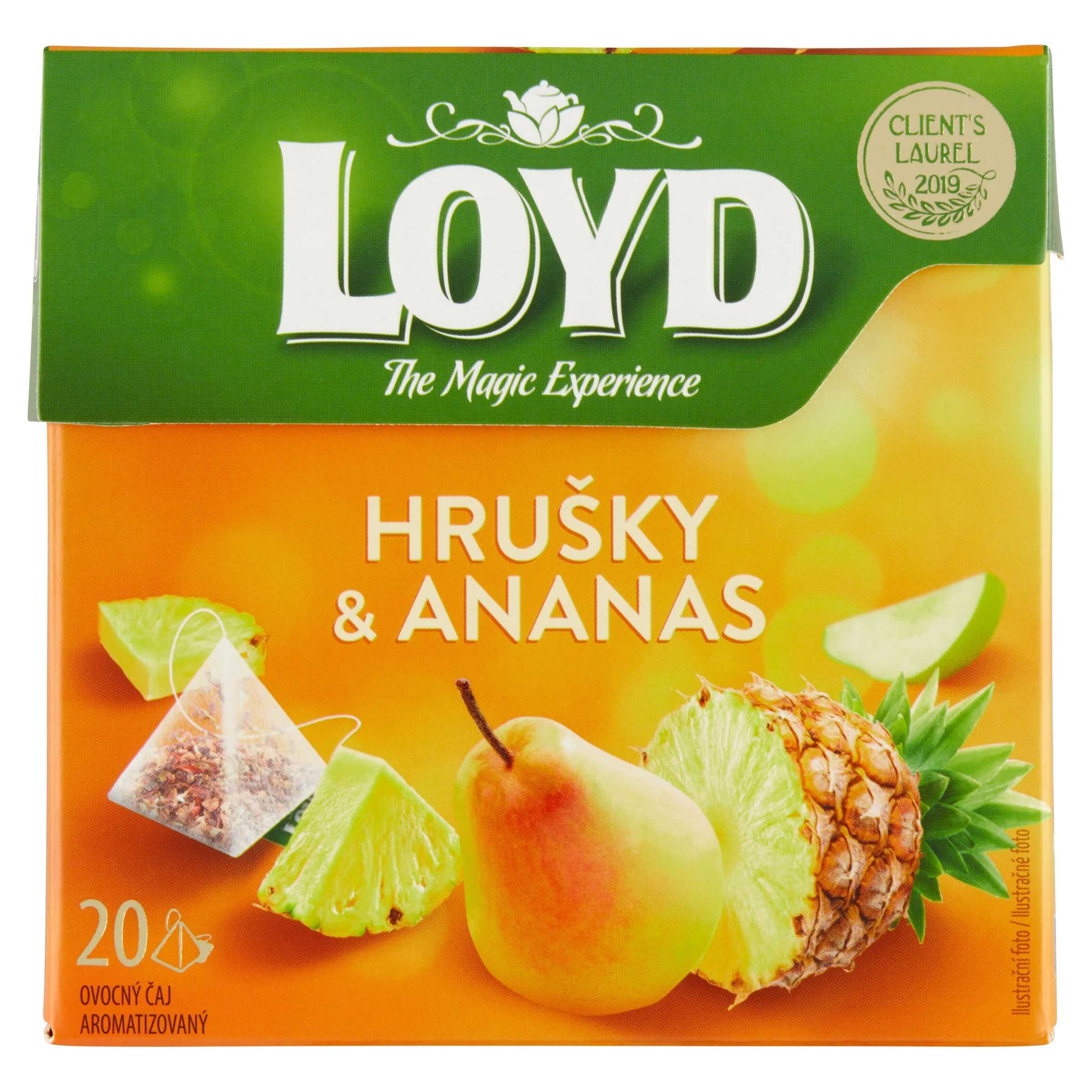 Nápoje - Loyd Ovocný čaj aromatizovaný hrušky & ananas 20 x 2g