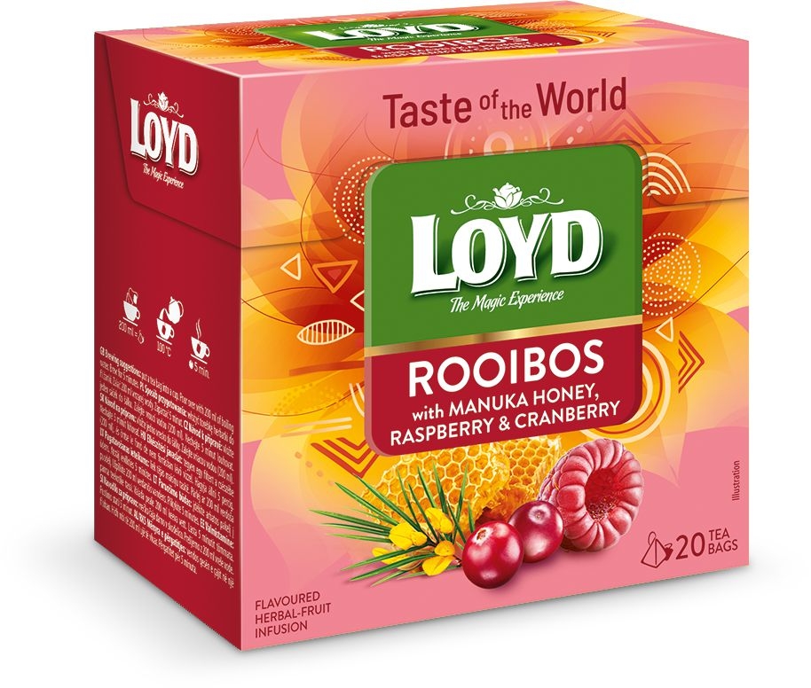 Nápoje - Loyd pyramida WORLD Rooibos & Manuka 20x1,7g