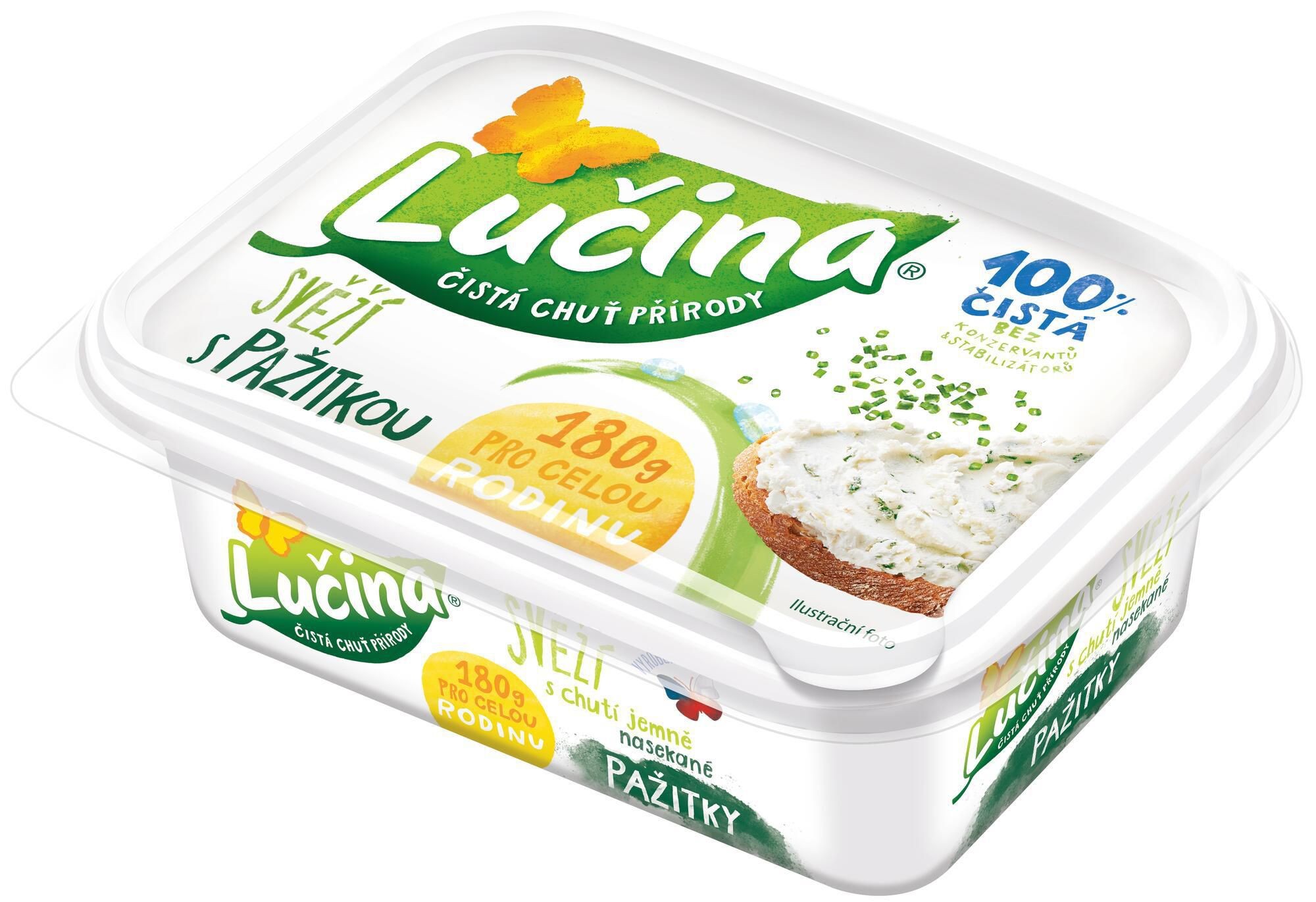 Mléčné a chlazené - Lučina s pažitkou pro celou rodinu 180g