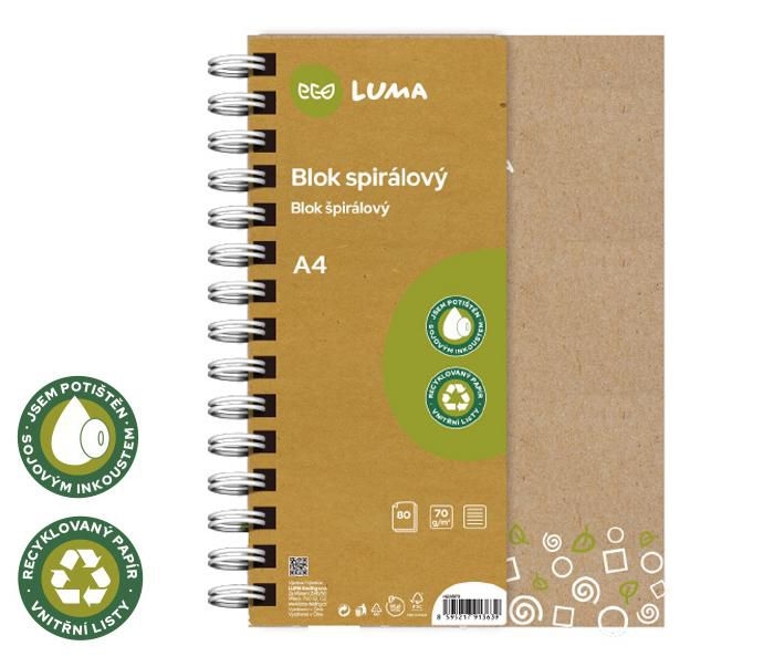 Domácnost a Zahrada - Luma blok spirála A4 80l ECO