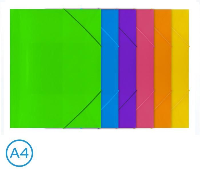 Domácnost a Zahrada - LUMA Desky na spisy s gumou A4, 3 klopy neon, různé barvy