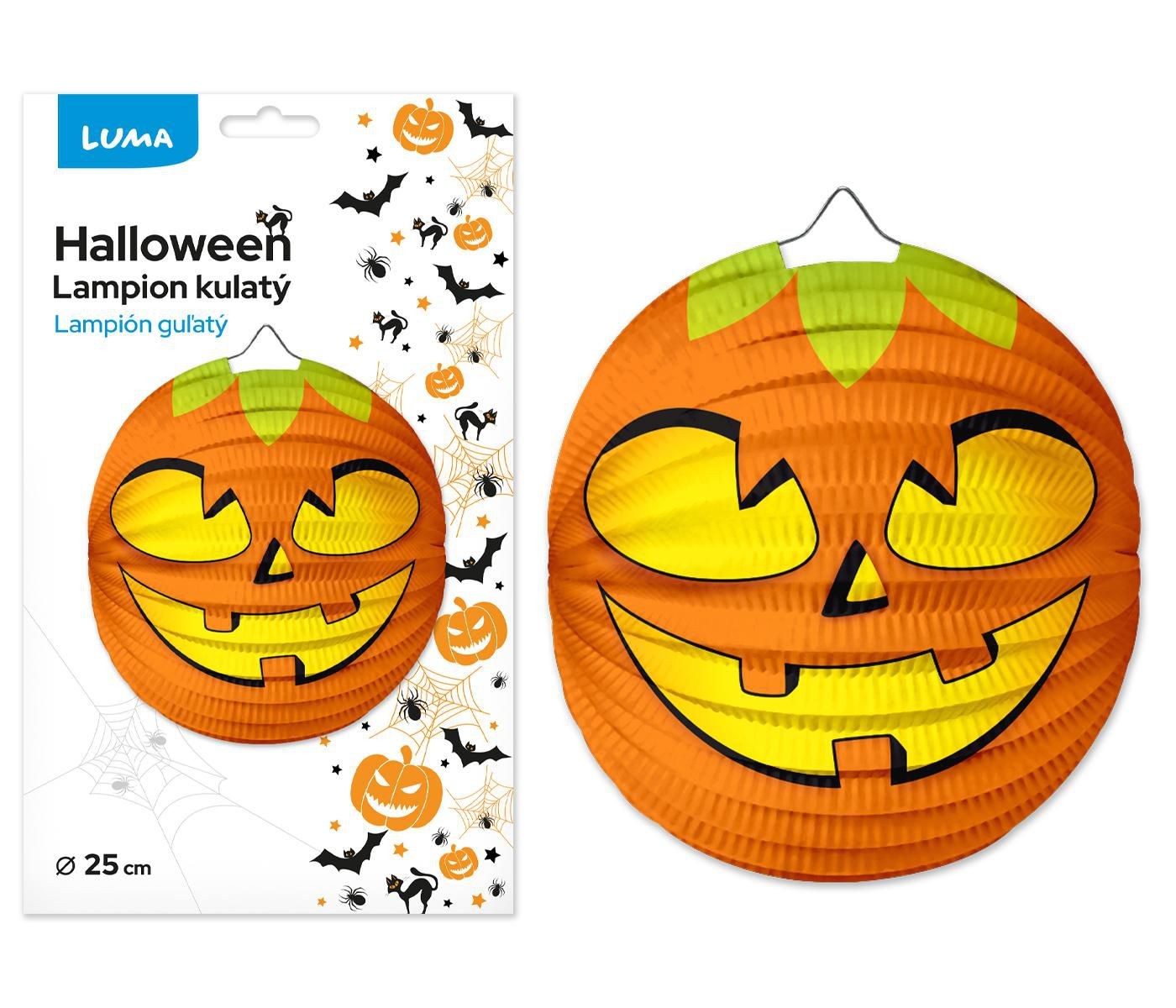 Domácnost a Zahrada - LUMA Lampion 25cm kul HALLOWEEN dýně (3)