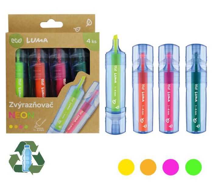 Domácnost a Zahrada - LUMA Zvýrazňovač ECO NEON 4 ks sada