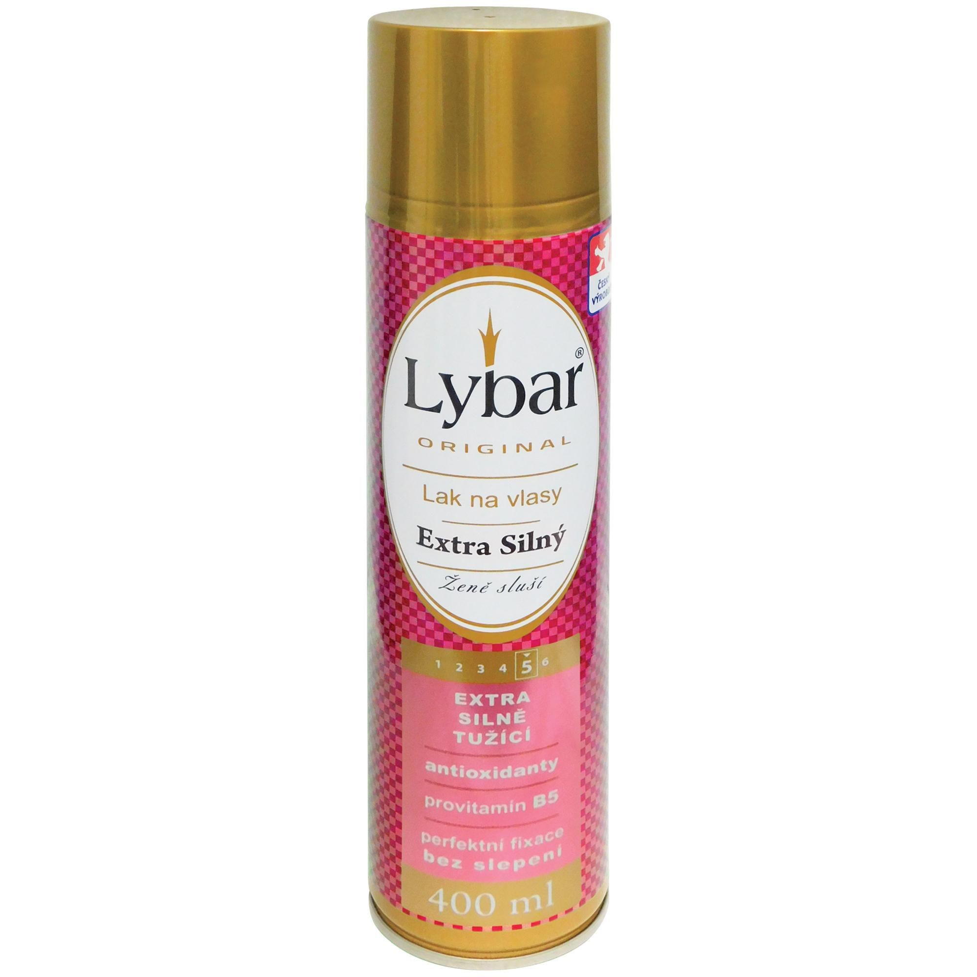 Drogerie a kosmetika - Lybar Lak na vlasy extra silně tužící s antioxidanty a provitamínem B5 400 ml