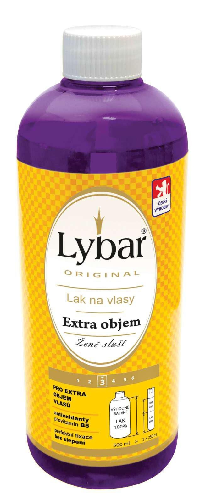 Drogerie a kosmetika - Lybar lak na vlasy pro extra objem vlasů s antioxidanty a provitamínem B5 500 ml