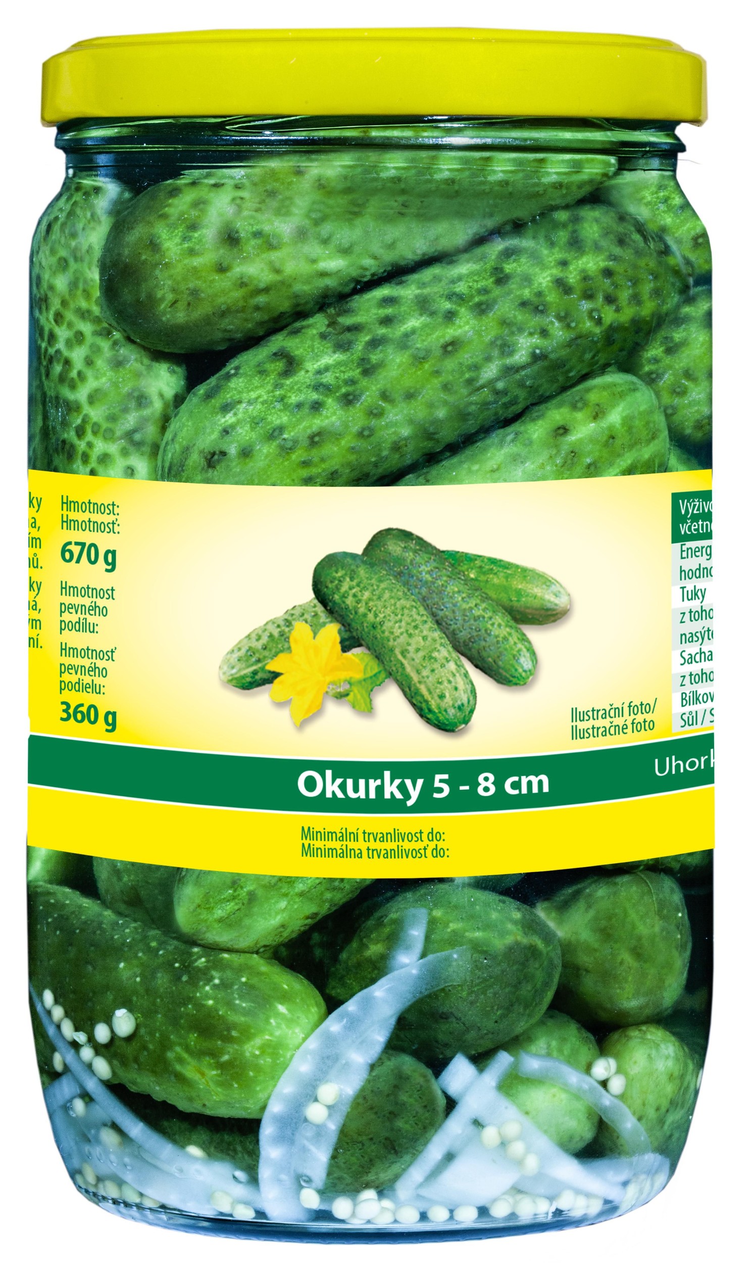 Trvanlivé potraviny - Machland Okurky 5-8cm 670 g
