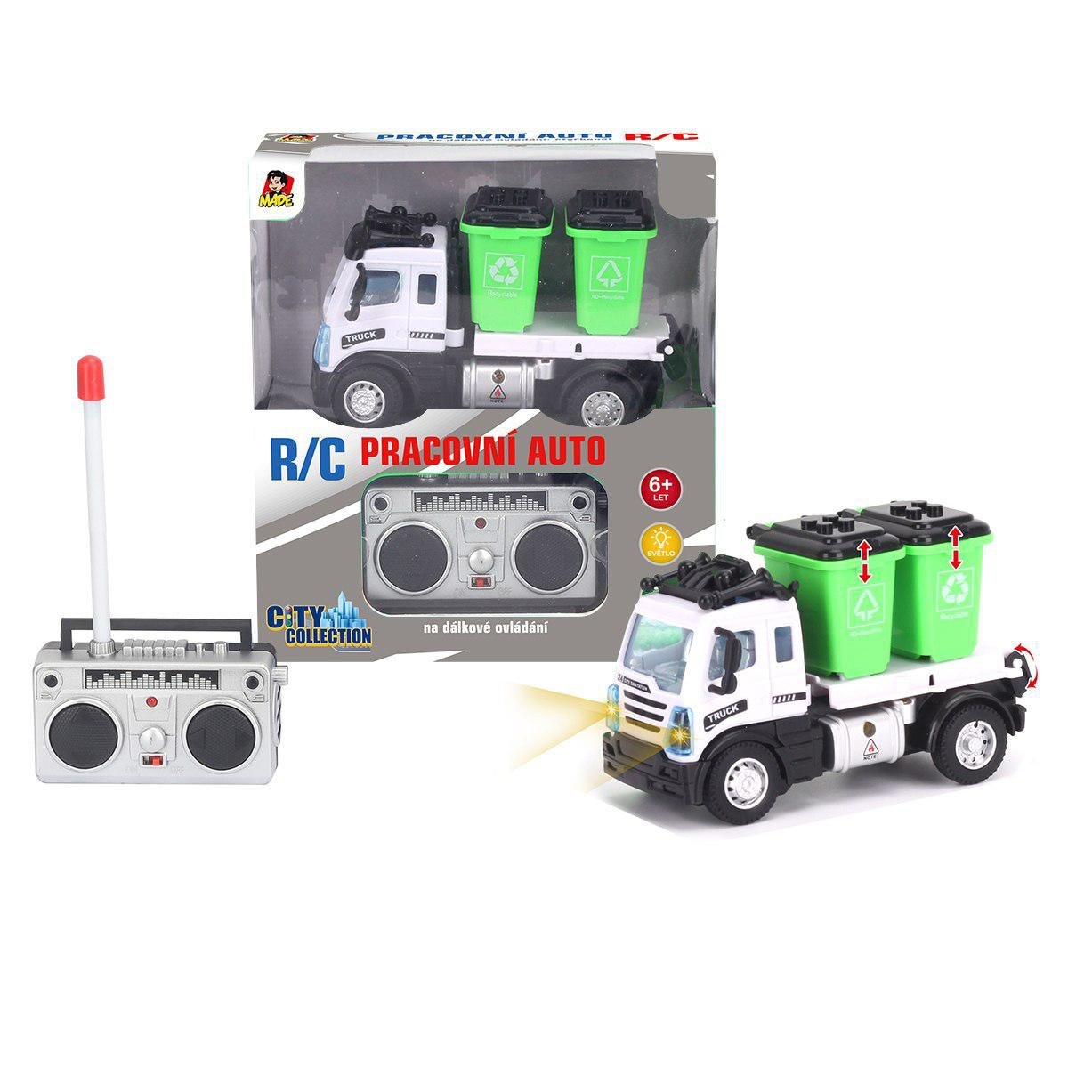 Svět dětí - Made City Collection R/C Auto popelářské s kontejnery, na dálkové ovládání