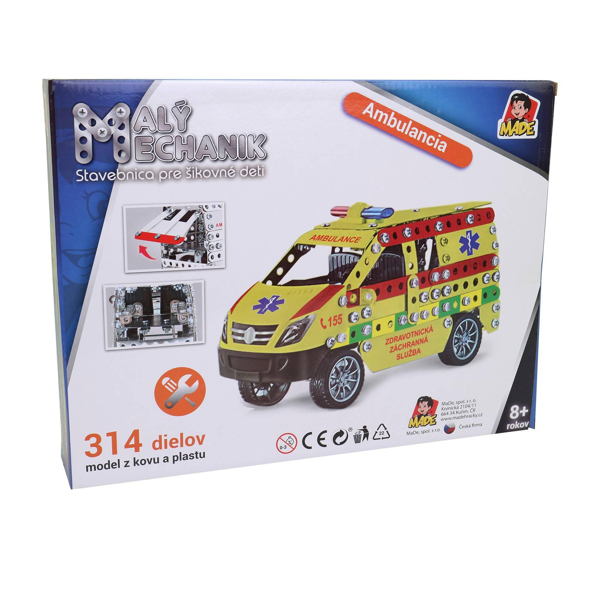 Svět dětí - MaDe Malý Mechanik Ambulance 314 dílků
