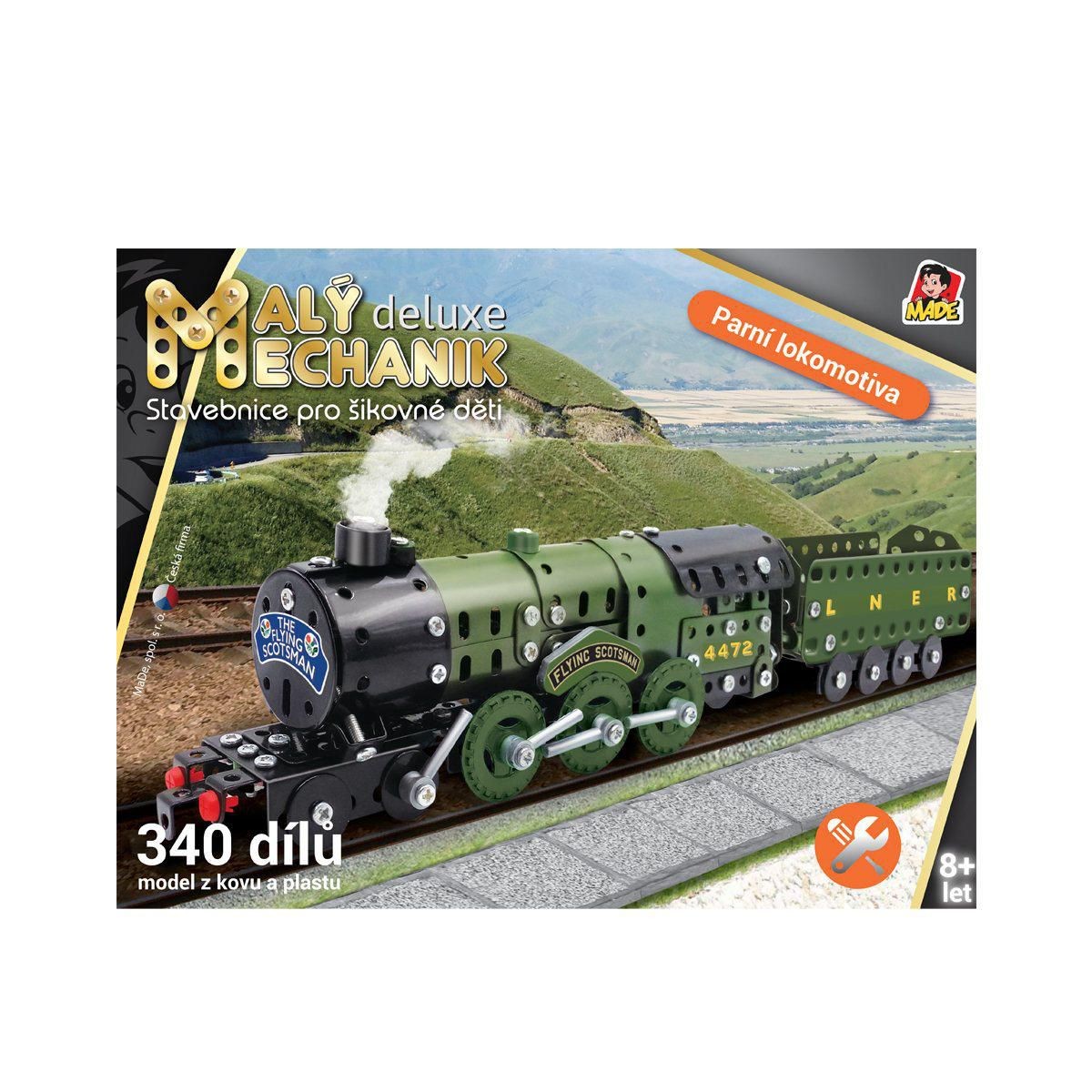 MaDe Malý mechanik parní lokomotiva 340 dílků-1