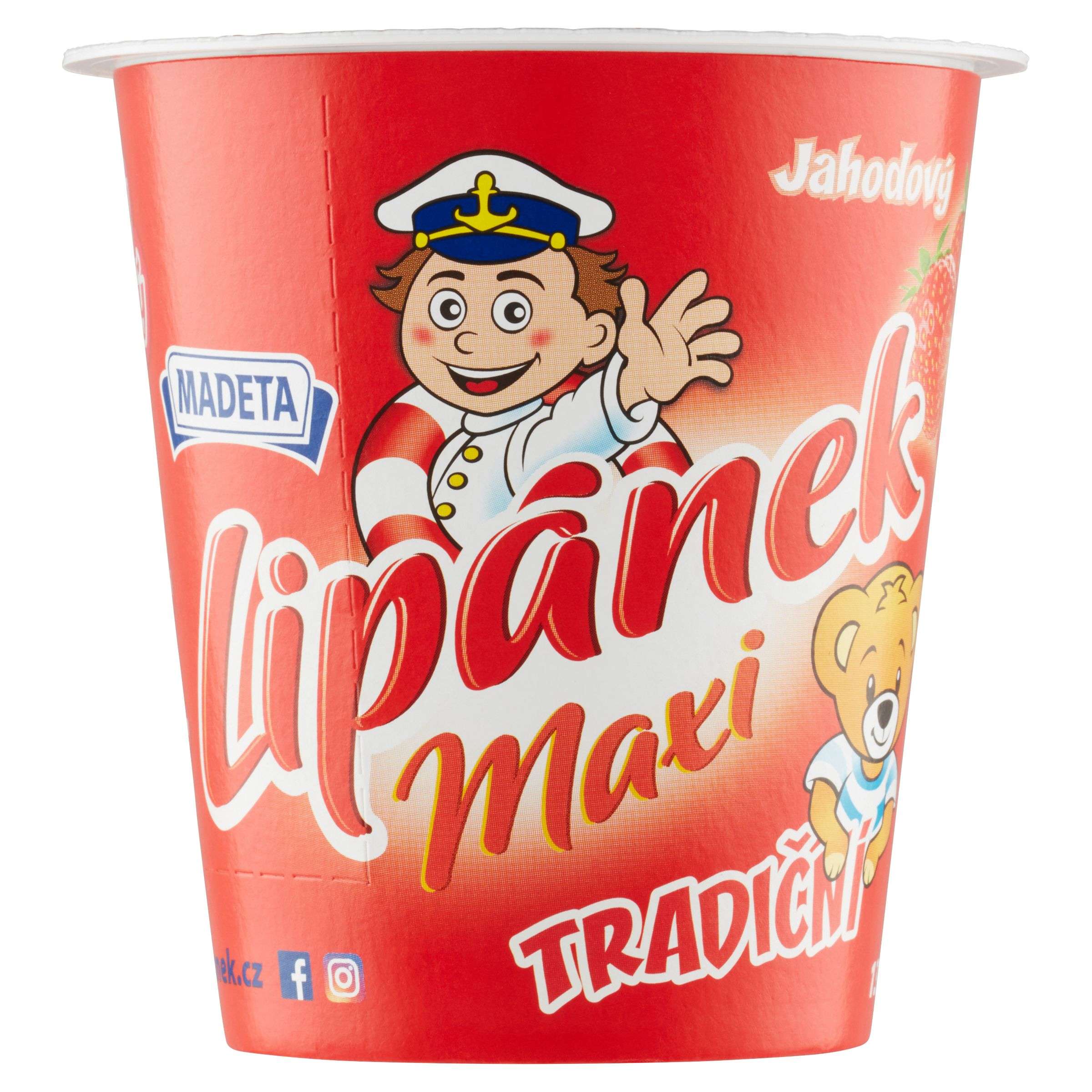 Mléčné a chlazené - Madeta Duo Lipánek MAXI jahoda 130 g
