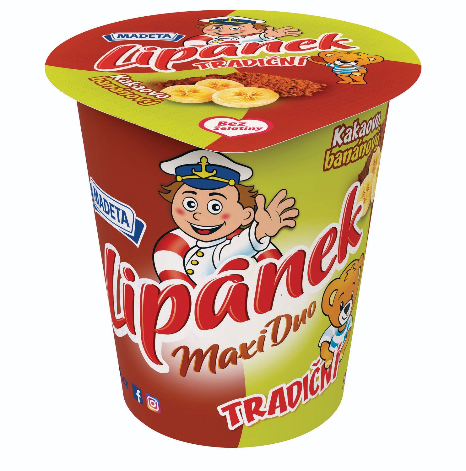 Mléčné a chlazené - Madeta Duo Lipánek MAXI kakao-banán 130 g