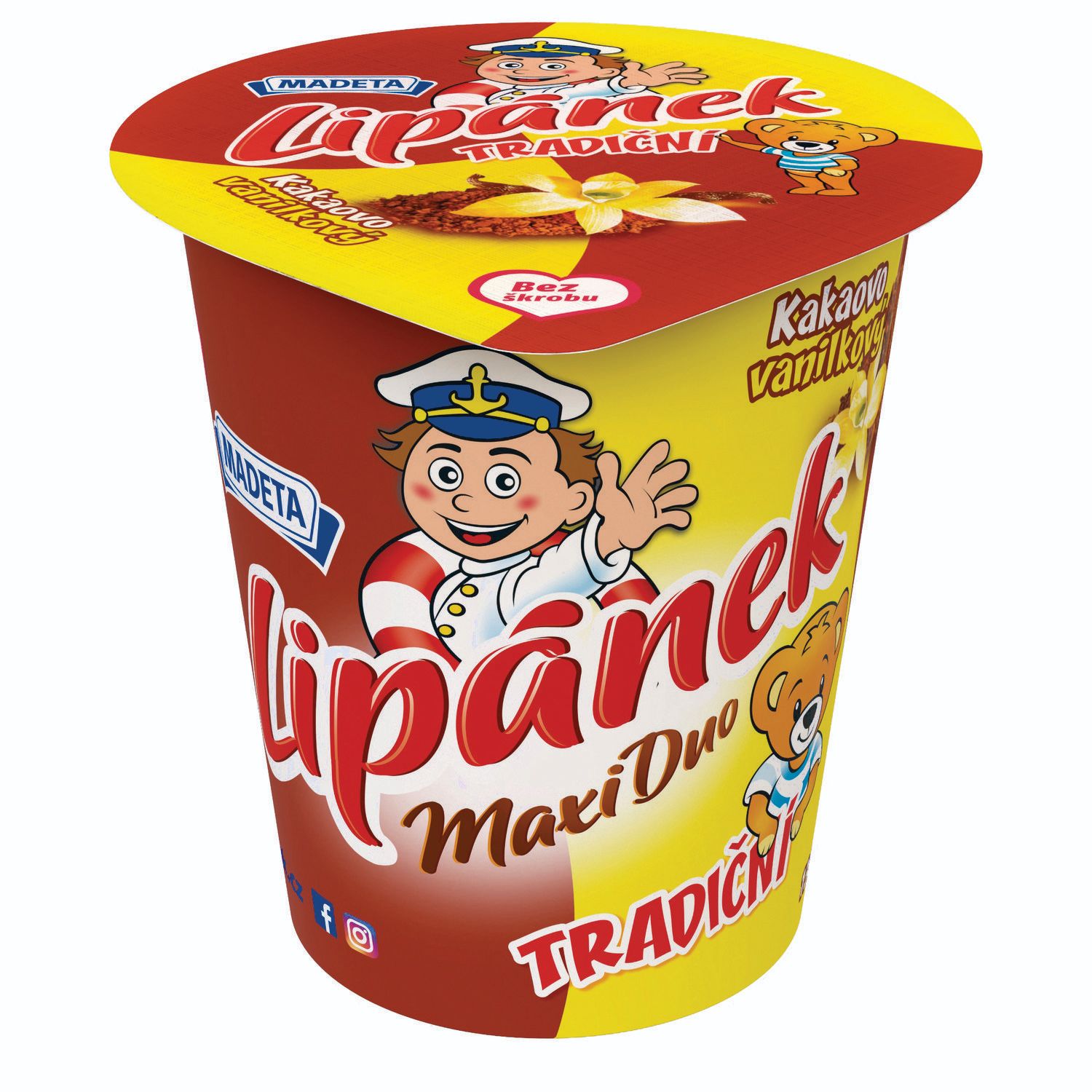 Mléčné a chlazené - Madeta Duo Lipánek MAXI vanilka-kakao 130 g