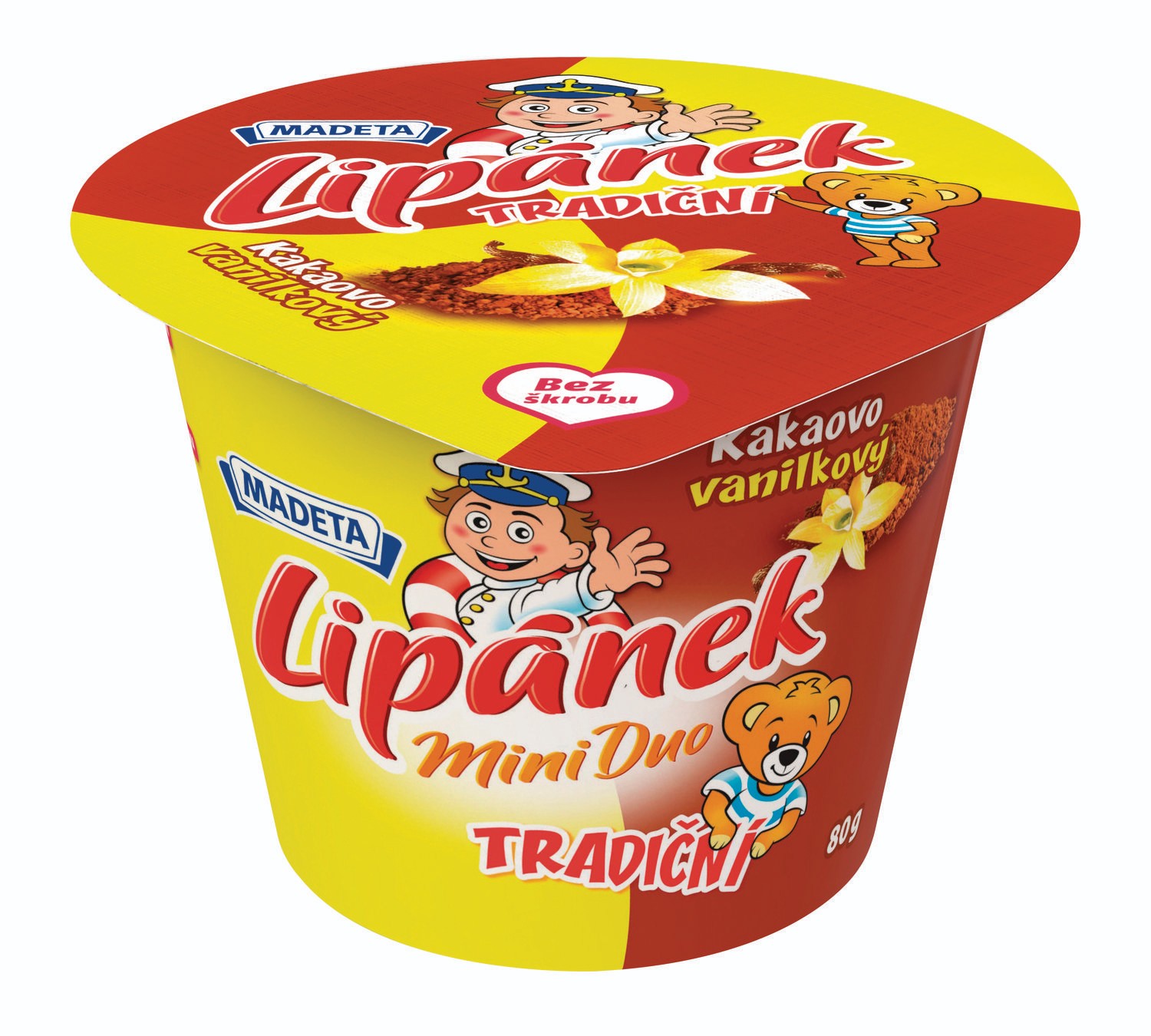 Mléčné a chlazené - Madeta Duo Lipánek vanilka-kakao 80 g