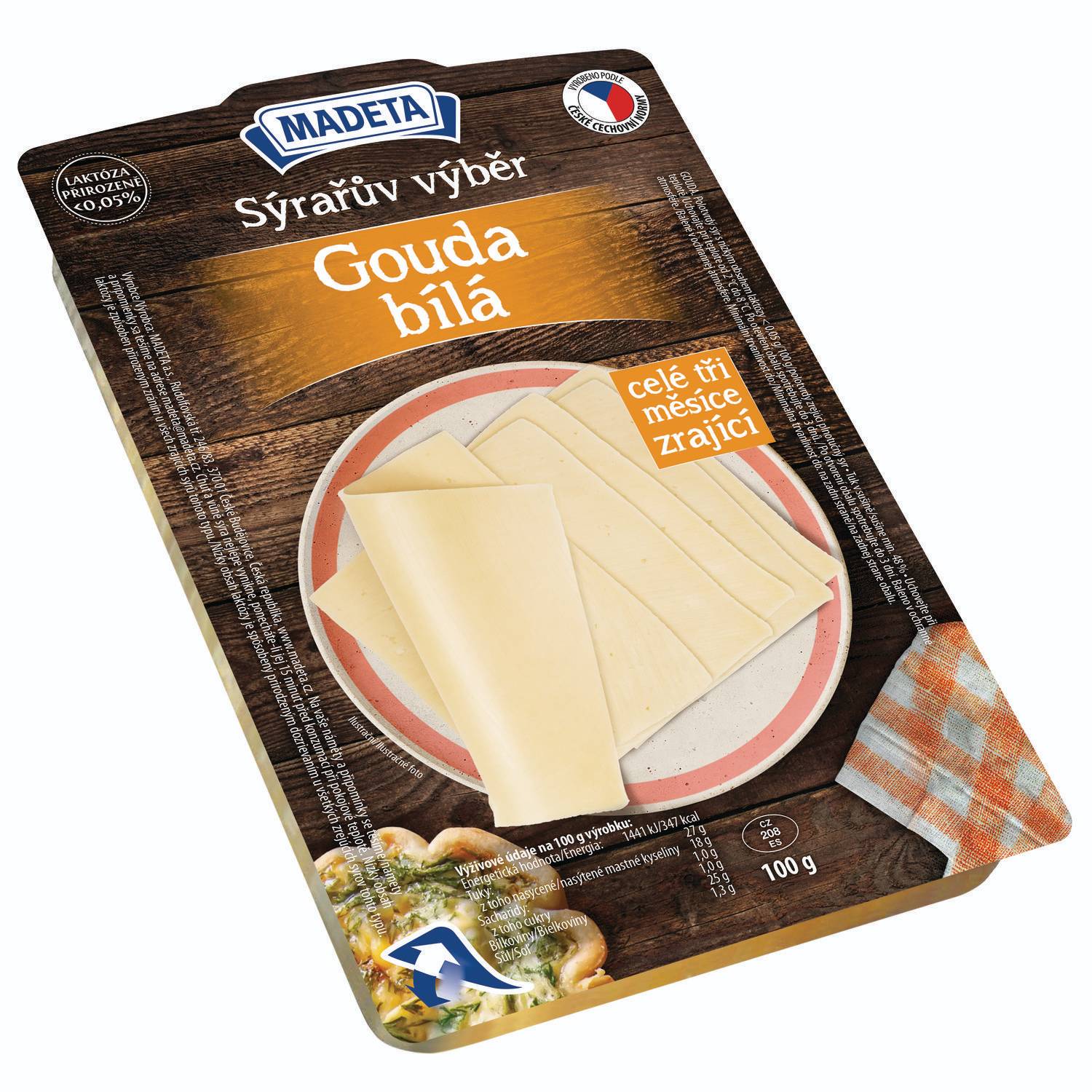 Mléčné a chlazené - Madeta Gouda 48% plátky 100 g