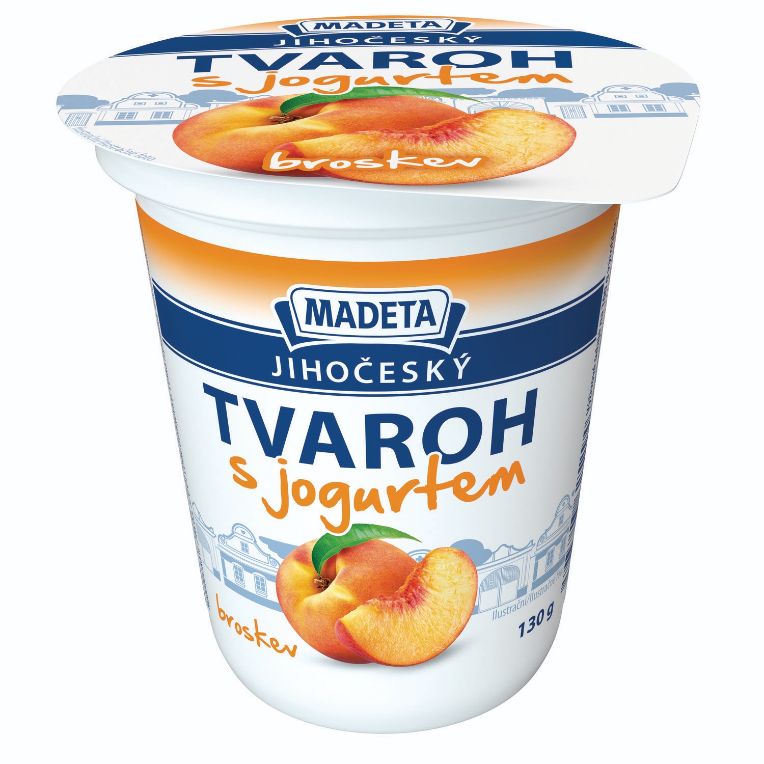 Mléčné a chlazené - Madeta JČ tvaroh s jogurtem broskev 130g