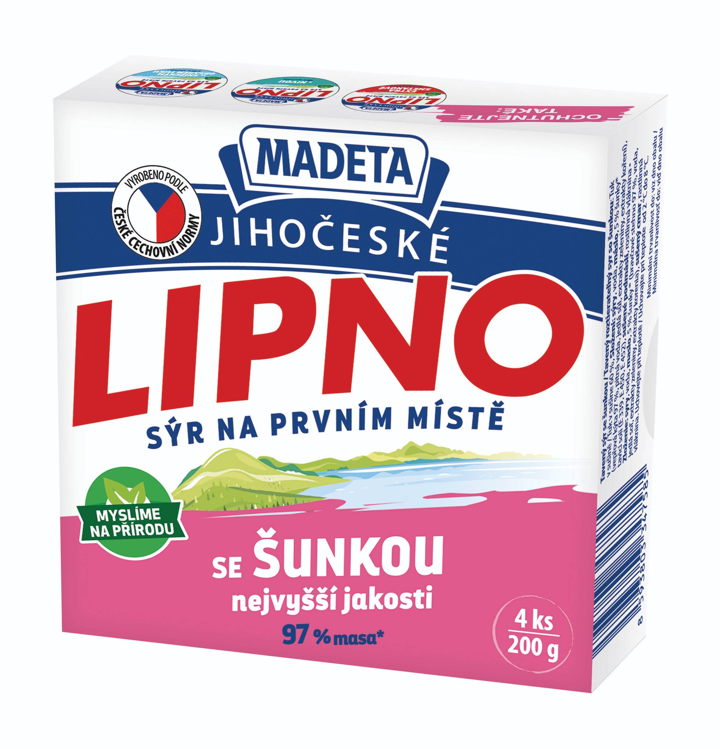 Mléčné a chlazené - Madeta Jihočeské Lipno se šunkou 4D 200 g