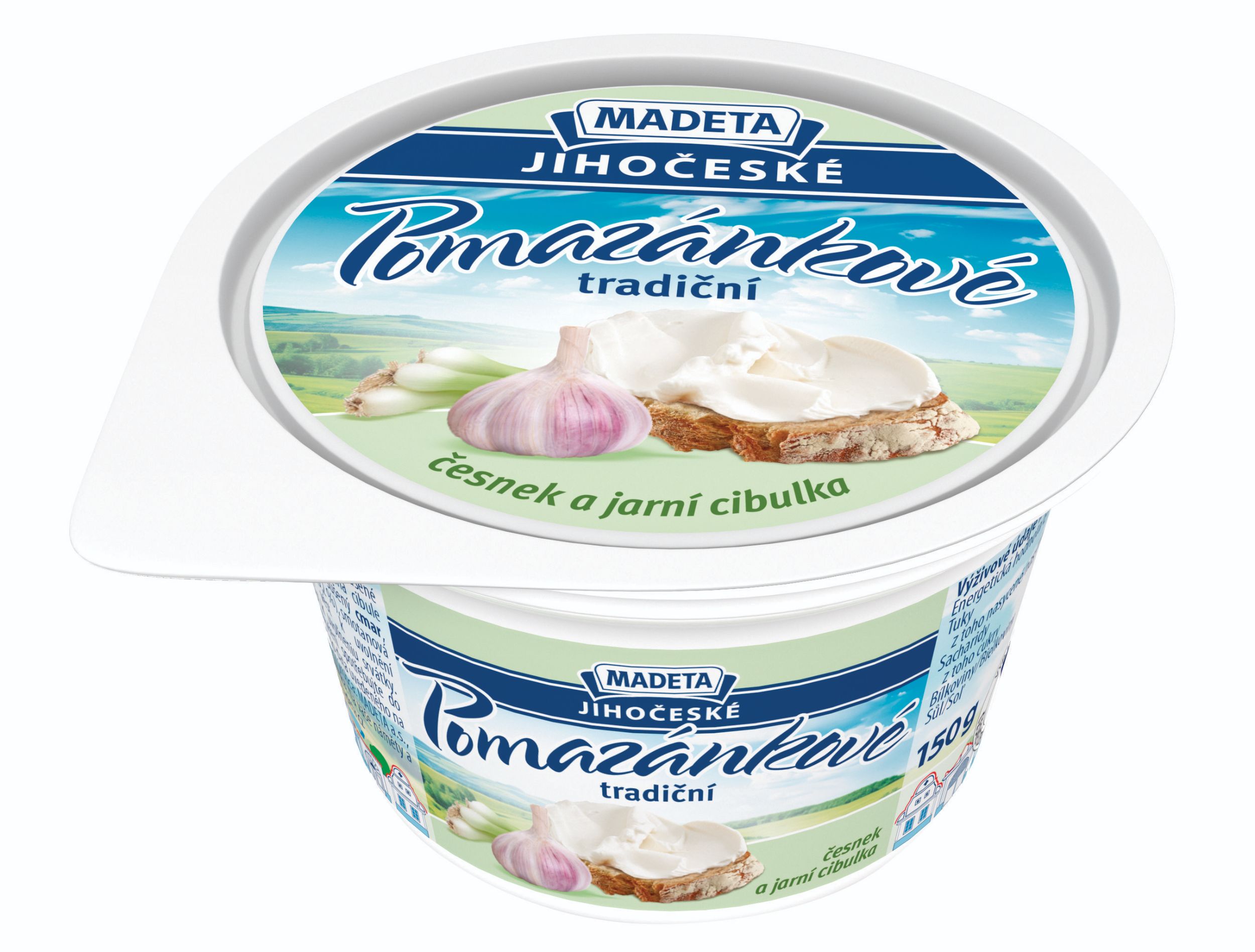 Mléčné a chlazené - Madeta Jihočeské pomazánkové tradiční česnek a jarní cibulka 150 g