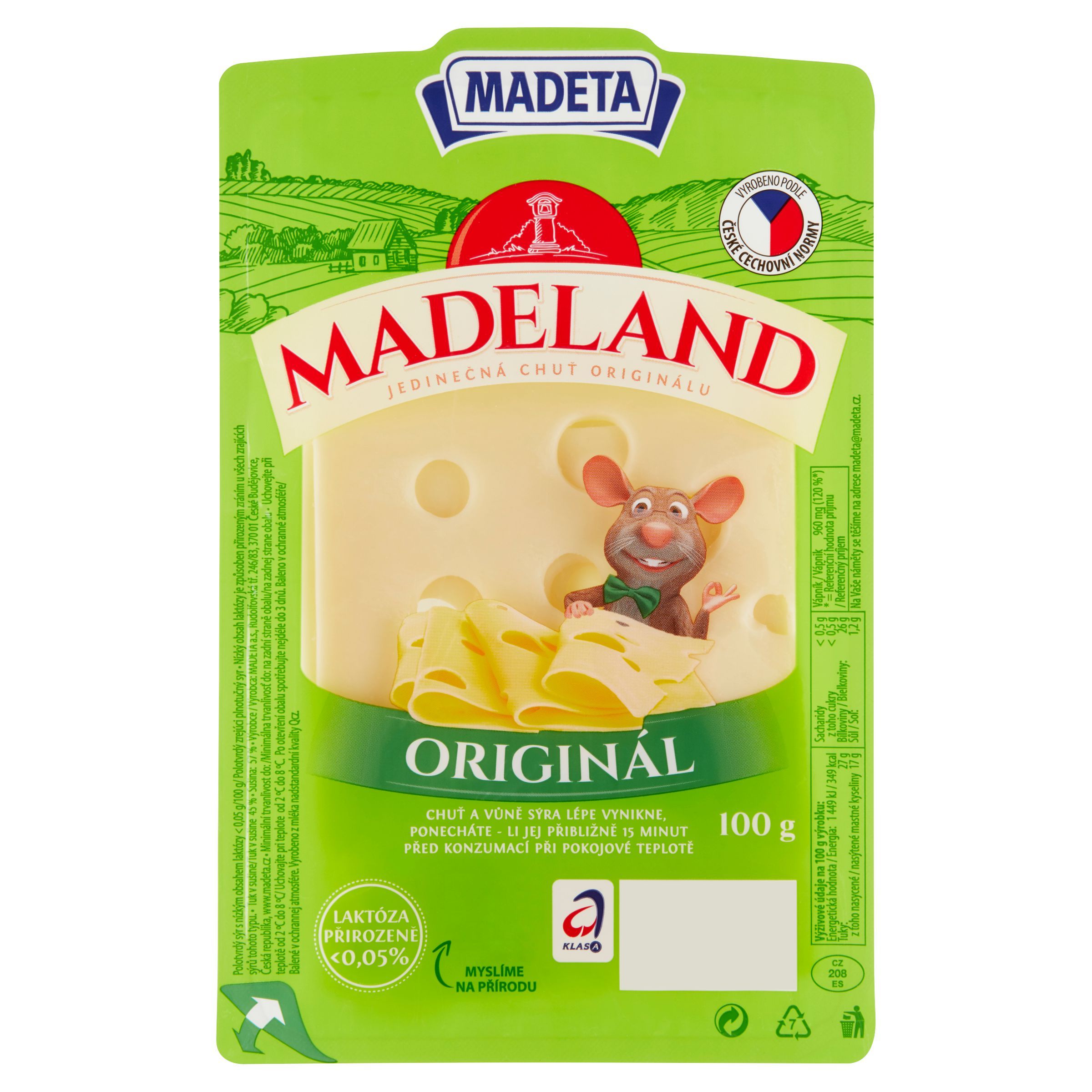 Mléčné a chlazené - Madeta Madeland 45% plátky 100 g
