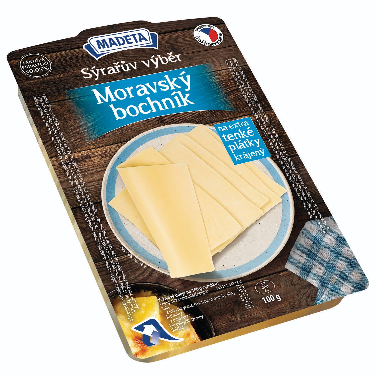 Mléčné a chlazené - Madeta Moravský bochník 45% plátky 100 g