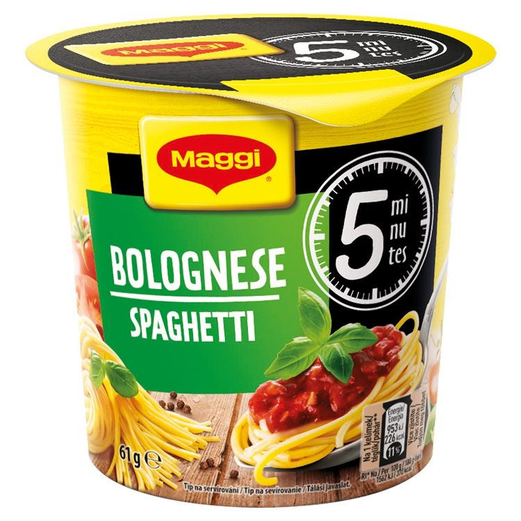 Trvanlivé potraviny - Maggi 5 minutes Boloňské špagety kelímek 61 g