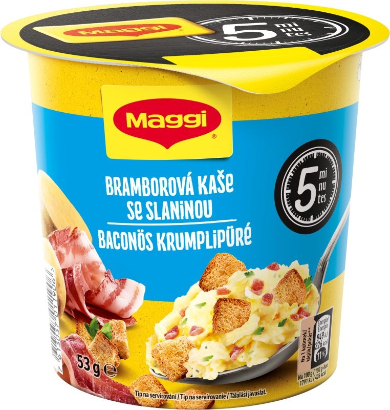 Trvanlivé potraviny - Maggi 5minut Bramborová kaše a slanina 53g