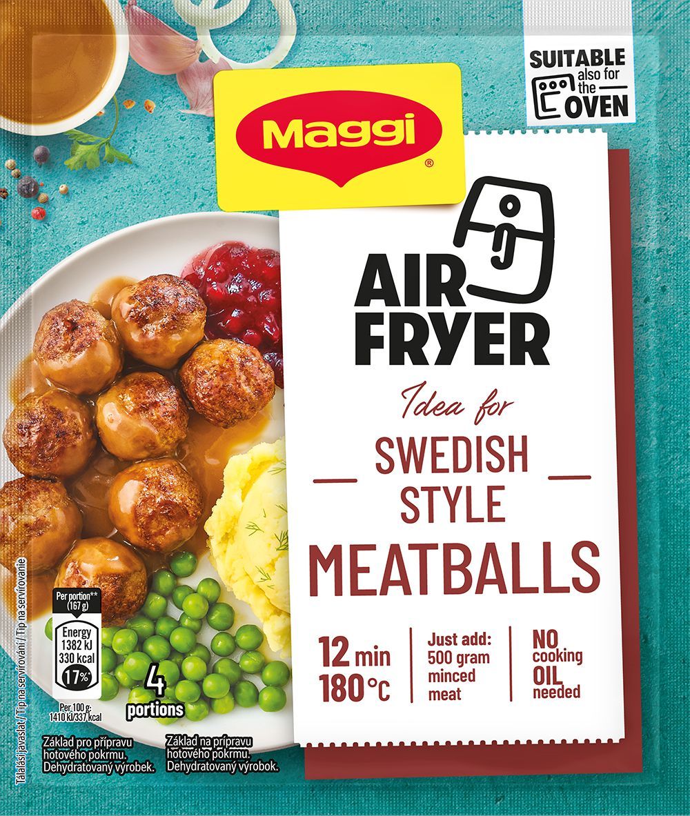 Trvanlivé potraviny - Maggi Air fryer nápady masové kuličky 69g​