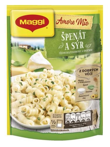 Trvanlivé potraviny - Maggi Amore Mio Špenát a sýr těstoviny s omáčkou sáček 152 g