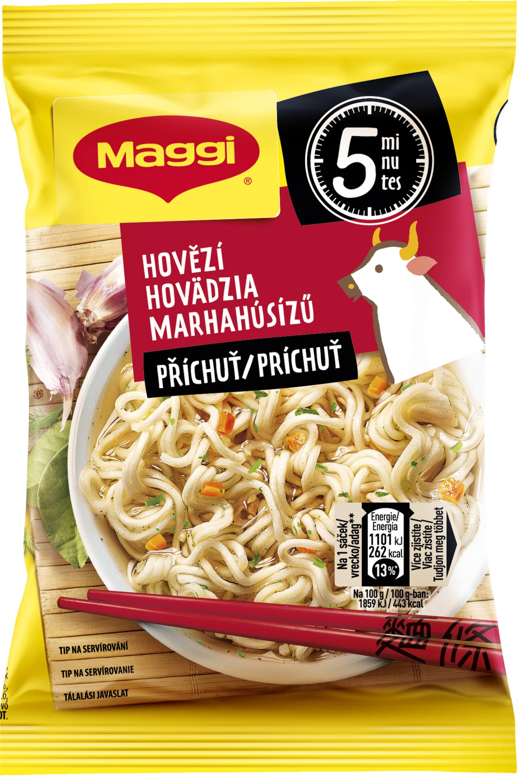 Trvanlivé potraviny - Maggi Chutná pauza Instantní nudle s hovězí příchutí sáček 59,2 g