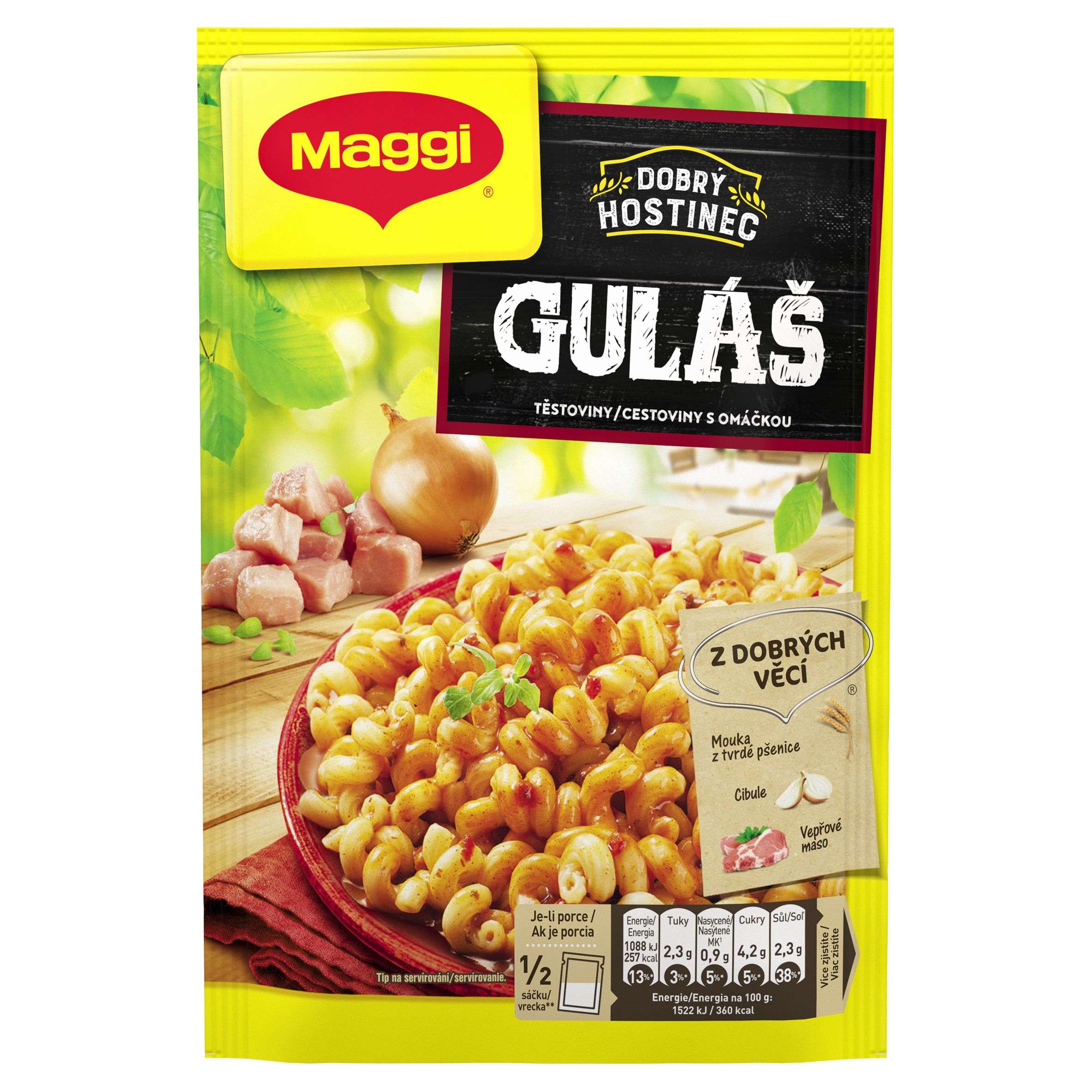 Trvanlivé potraviny - Maggi Dobrý Hostinec Guláš těstoviny s omáčkou sáček 143 g