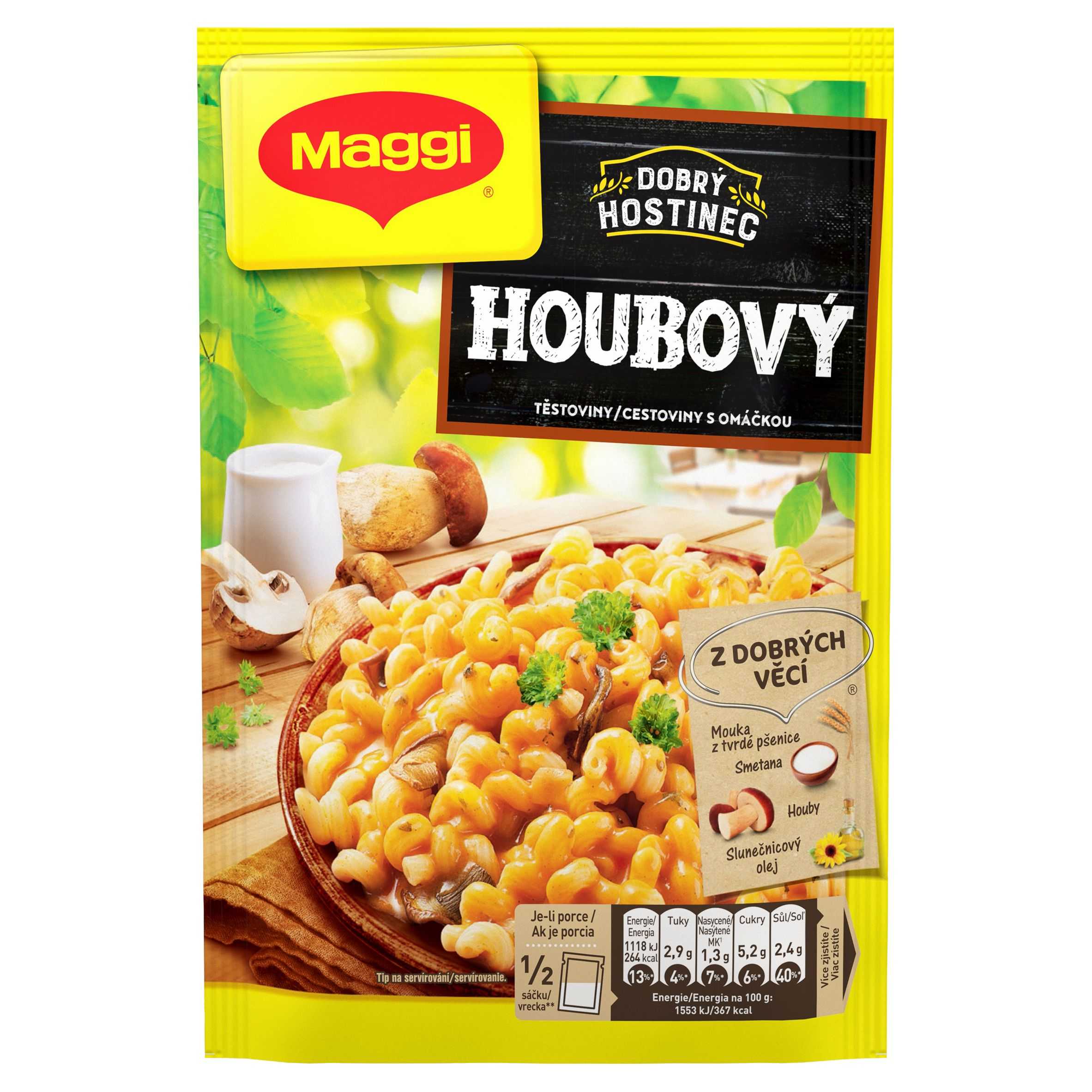 Trvanlivé potraviny - Maggi Dobrý Hostinec Houbový těstoviny s omáčkou sáček 144 g