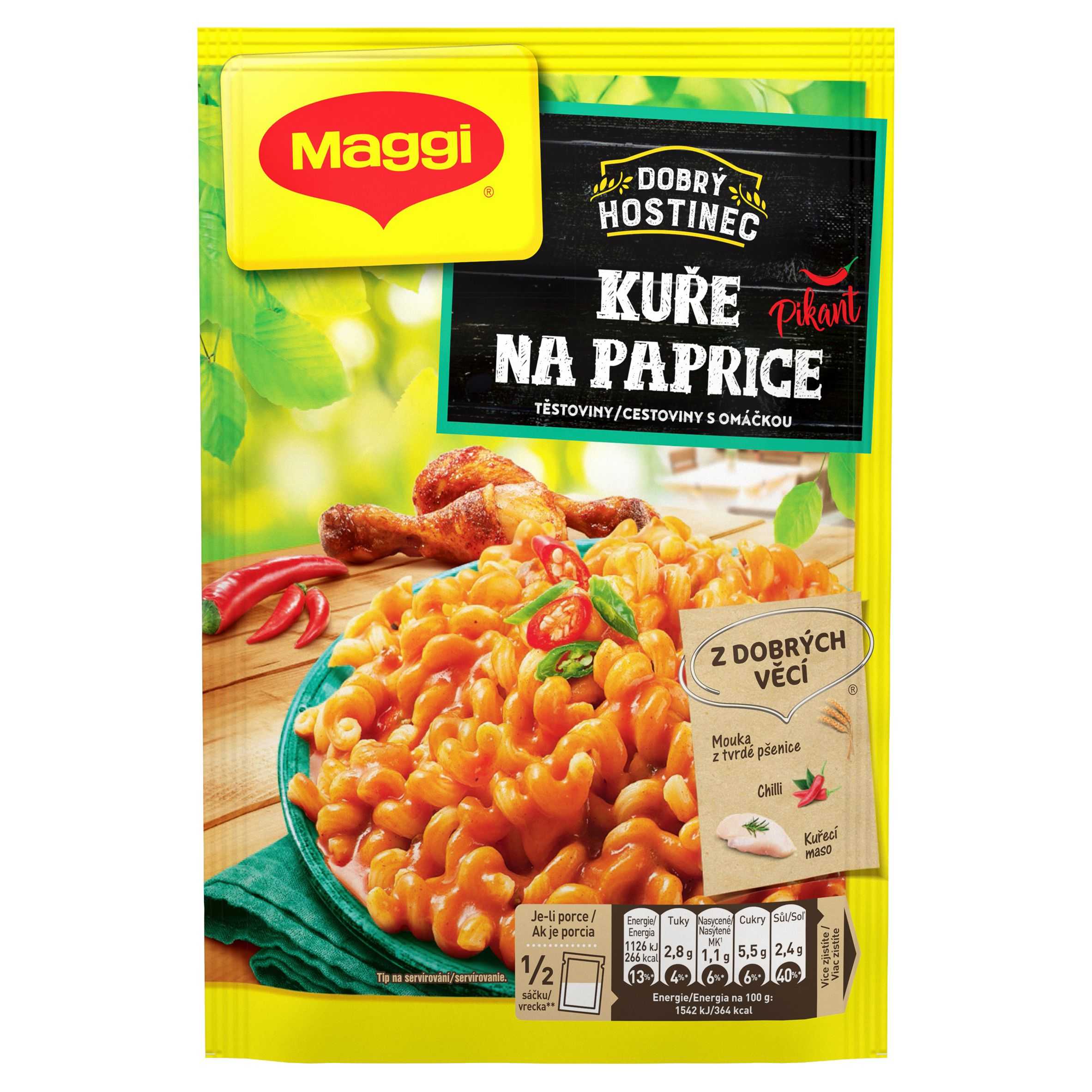 Trvanlivé potraviny - Maggi Dobrý Hostinec Kuře na paprice pikant těstoviny s omáčkou sáček 146 g