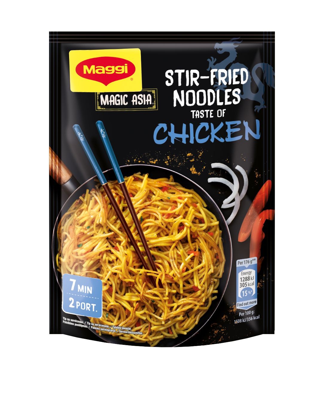 Trvanlivé potraviny - Maggi Magic Asia Smažené nudle s kuřecí příchutí 121g
