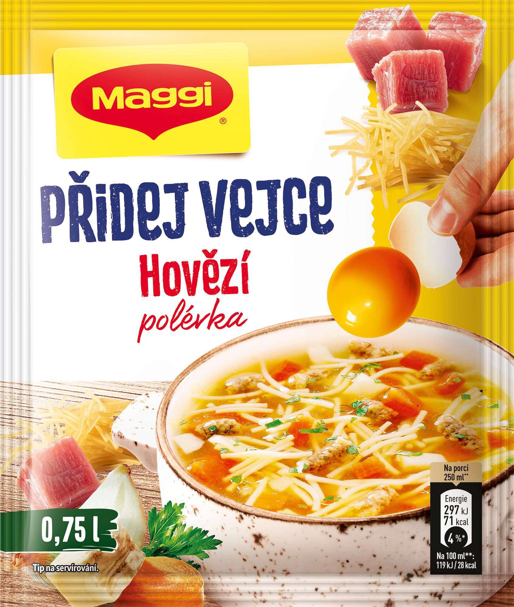 Trvanlivé potraviny - Maggi Přidej vejce hovězí polévka sáček 44 g