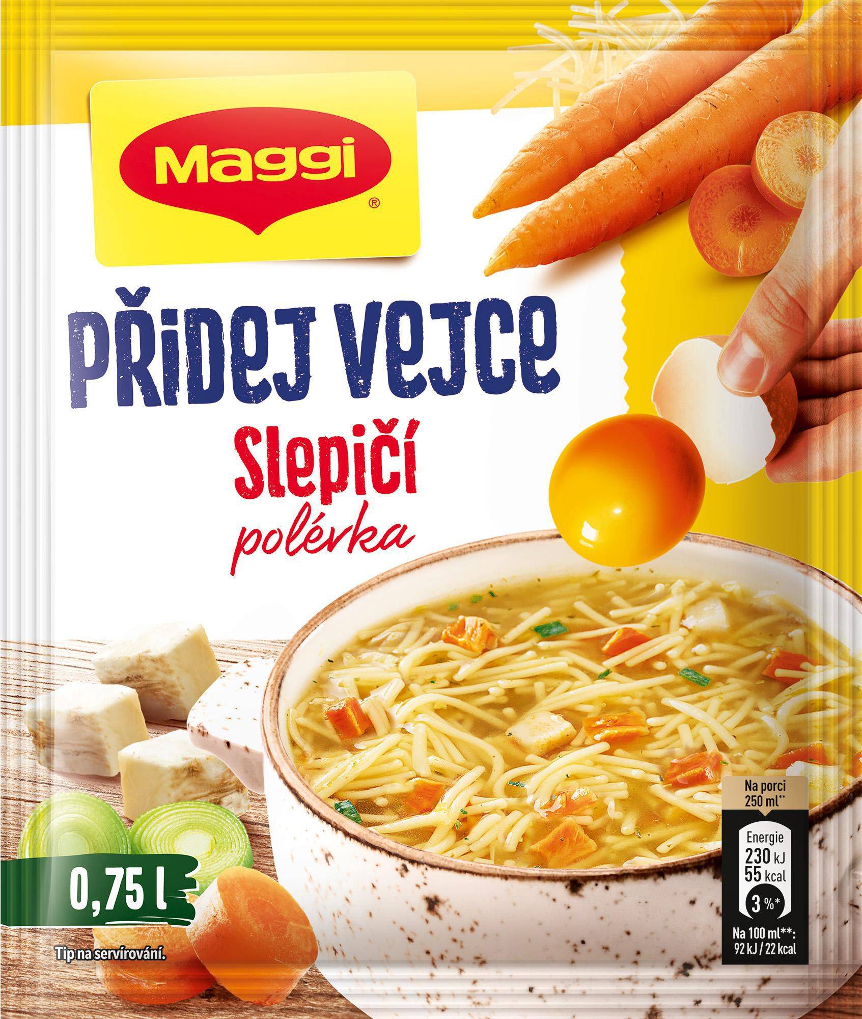 Trvanlivé potraviny - Maggi Přidej vejce Slepičí polévka sáček 32 g