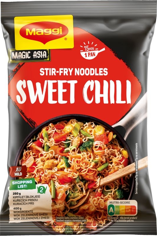 Trvanlivé potraviny - Maggi Smažené nudle kuře se sweet chili 185g
