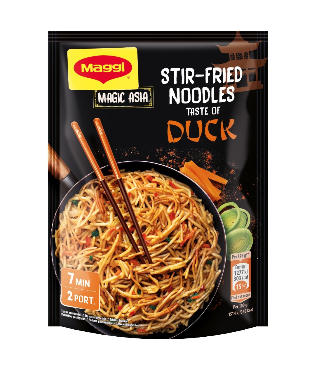 Trvanlivé potraviny - Magic Asia Smažené nudle s chutí kachny 119g