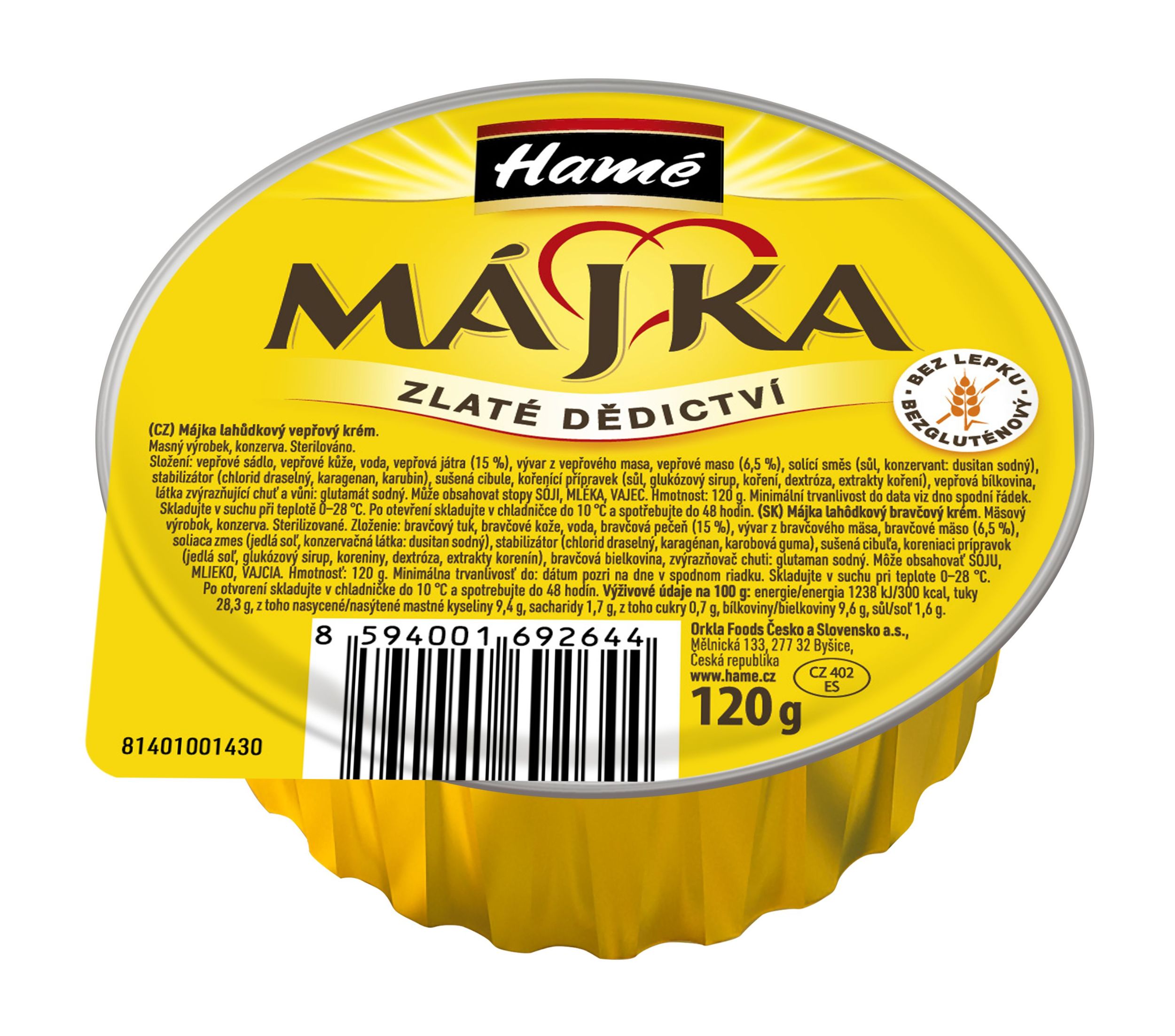 Trvanlivé potraviny - Májka lahůdkový krém vepřový 120 g