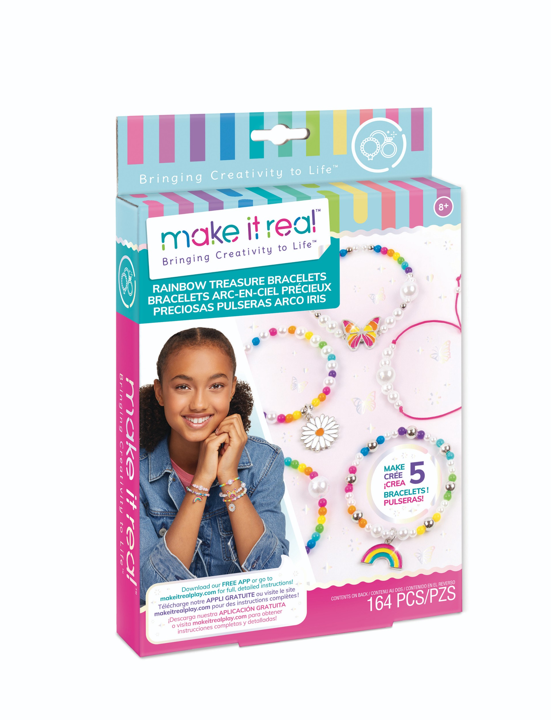 Svět dětí - Make It Real - Sada na výrobu náramků Rainbow Treasure, 125g