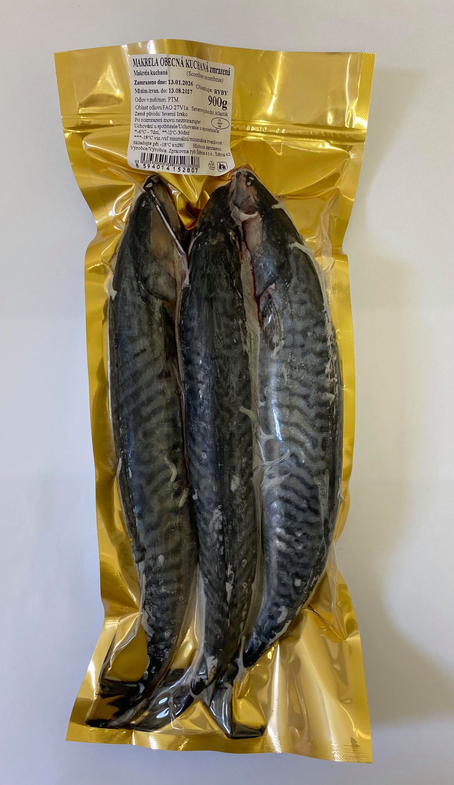 Mražené potraviny - Makrela obecná kuchaná zmrazená 900g