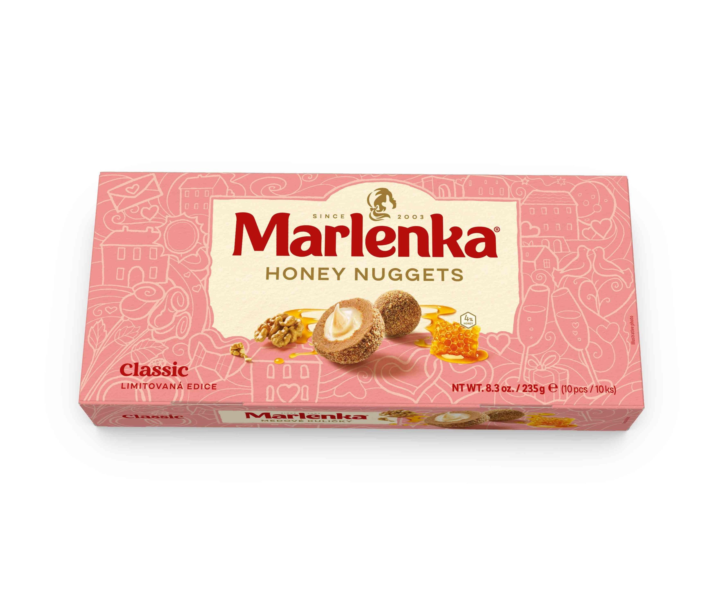 Pekárna a cukrárna - Malinové medové kuličky MARLENKA® 235 g