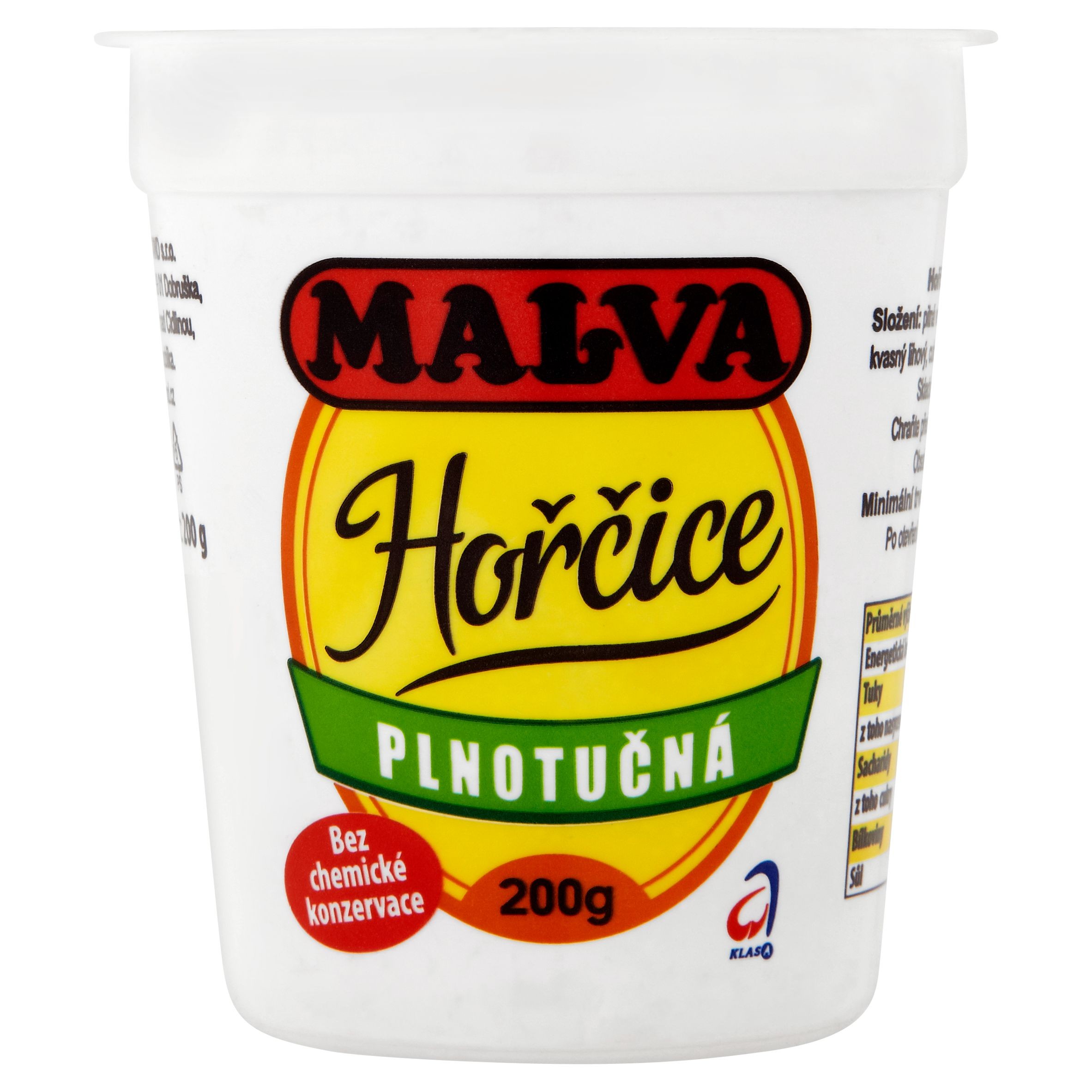 Trvanlivé potraviny - Malva Hořčice plnotučná 200 g