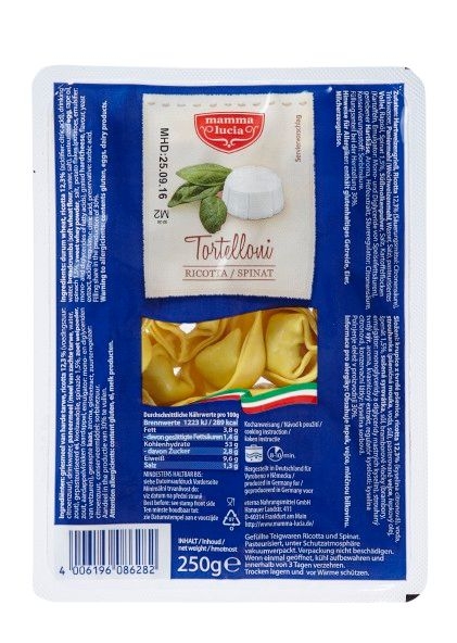 Trvanlivé potraviny - Mamma Lucia Tortelloni Ricota a špenát 250g
