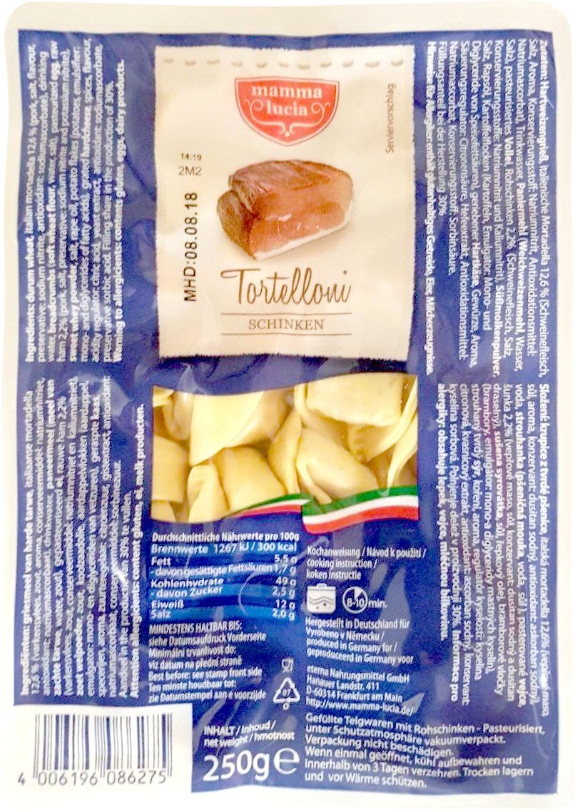 Trvanlivé potraviny - Mamma Lucia Tortelloni šunka 250g