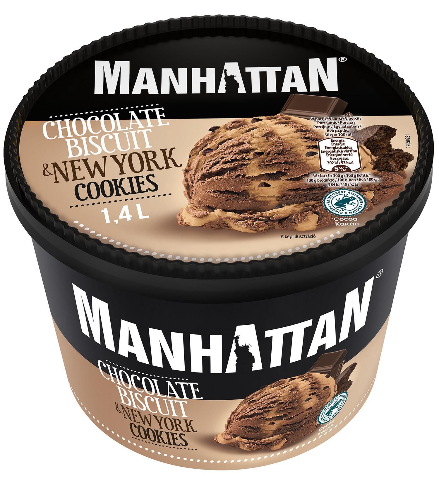 Mražené potraviny - Manhattan Čokoládová sušenka & NY Cookie 1400ml