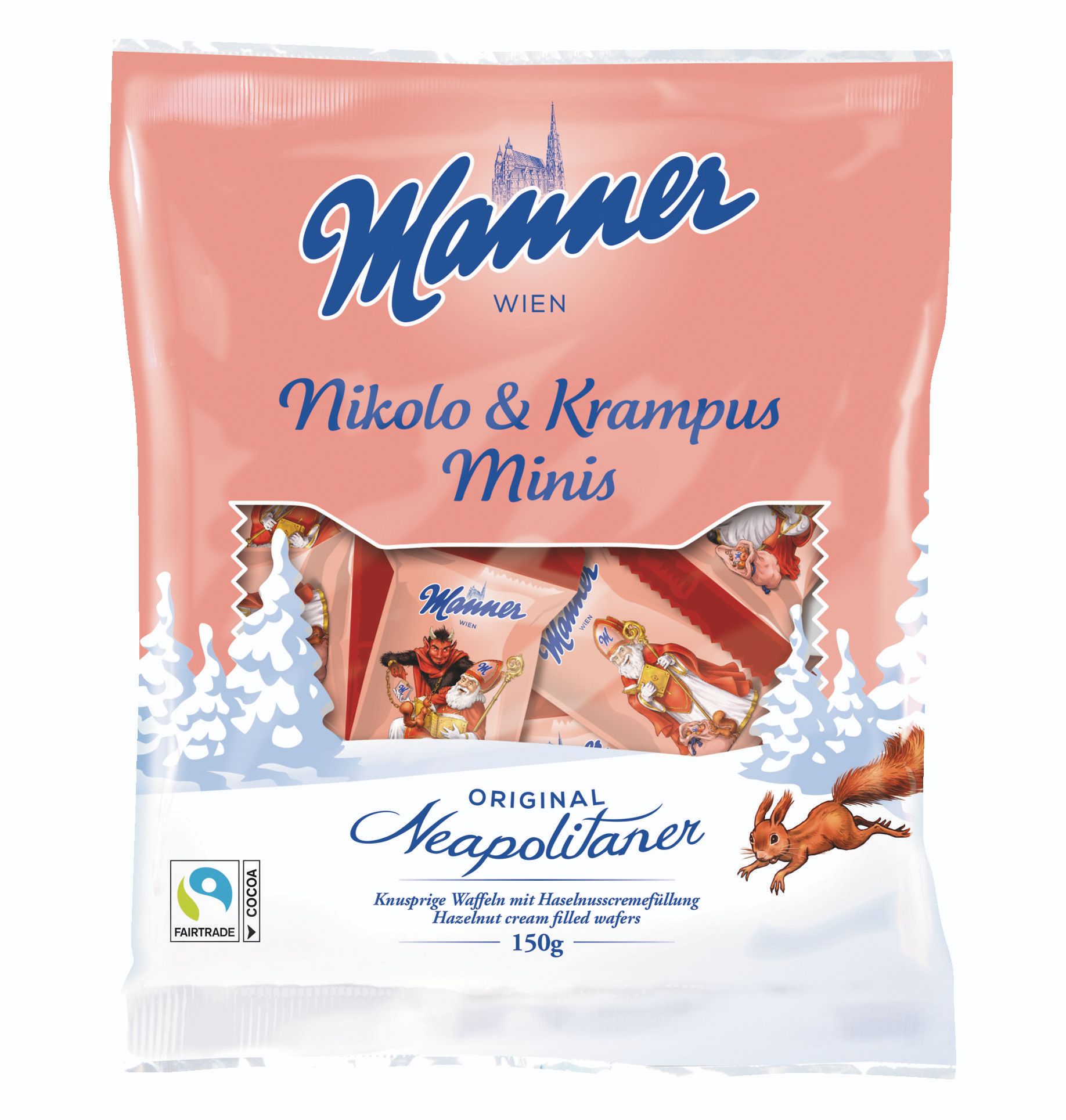 Trvanlivé potraviny - Manner Oplatky Nikolo & Krampus Minis 150g
