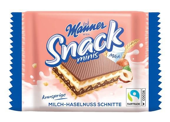 Trvanlivé potraviny - Manner Oplatky s kakaovo-oříškovou náplní 25 g